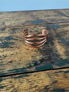 Layered Copper Open Cuff Bracelet - Women Jewelry